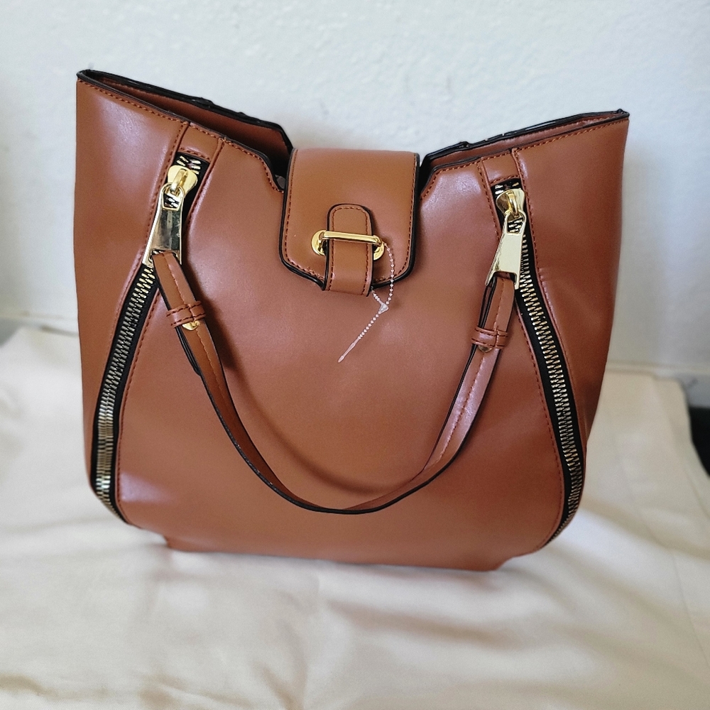 Brown hand bag